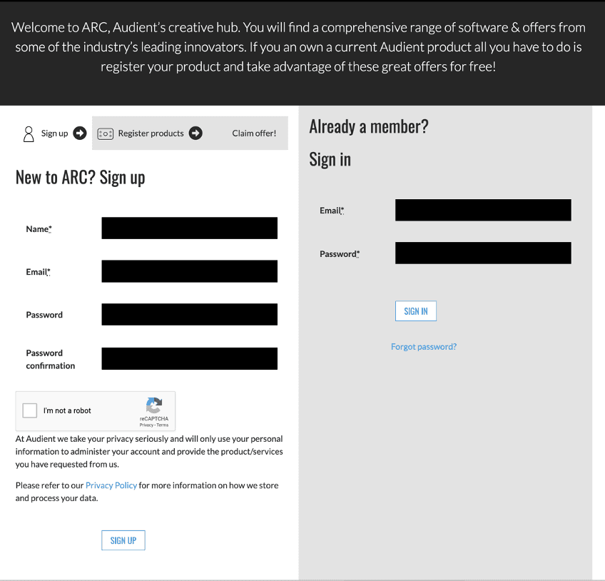 AUDIENT ARC ご利用方法
